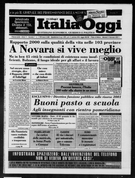 Italia oggi : quotidiano di economia finanza e politica